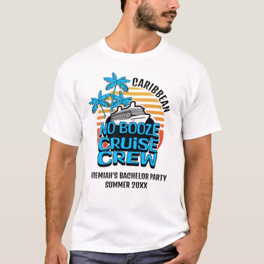 楽しい青いクルーズ Crew  バチェラー旅行 Tシャツ (正面)