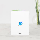 楽しい青緑色の面白い犬の子供の誕生日 サンキューカード (裏面)