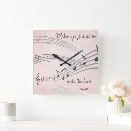 楽しい音を立てて聖書を歌う スクエア壁時計 (ホーム)