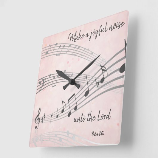 楽しい音を立てて聖書を歌う スクエア壁時計 (傾斜)
