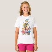 楽しい音楽のピエロと踊る子供たち Tシャツ (正面フル)