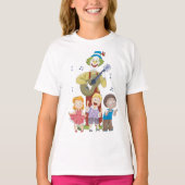 楽しい音楽のピエロと踊る子供たち Tシャツ (正面)