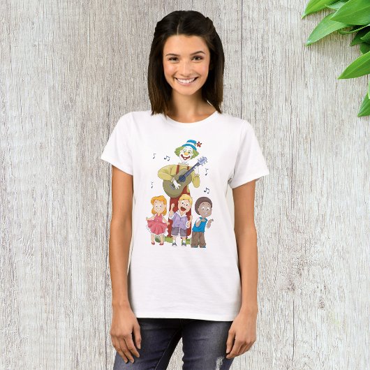 楽しい音楽のピエロと踊る子供たち Tシャツ
