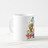 楽しい音楽サーカスと踊る子供たち コーヒーマグカップ (正面左)