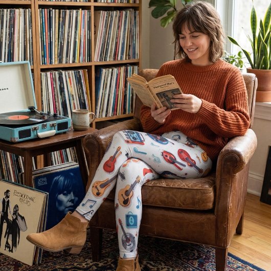 楽しい音楽好き - カラフルな楽器 レギンス