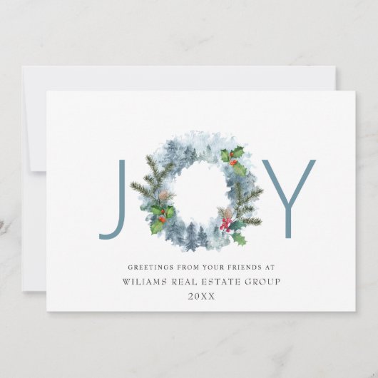 楽しい風景のリース クリスマス フォレスト グリーティング (正面)