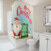 楽しい食べ聖降誕祭の飲み物とメリーなる シャワーカーテン (インサイチュ)