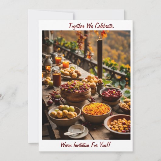 楽しい食事を一緒に共有する招待状 招待状 (正面)