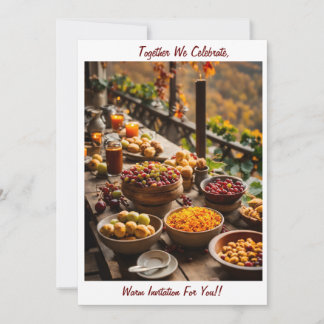 楽しい食事を一緒に共有する招待状 招待状