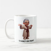 楽しい高齢の素敵なローブをした人 コーヒーマグカップ (左)