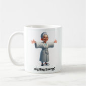 楽しい高齢の素敵なローブをした人 コーヒーマグカップ (左)