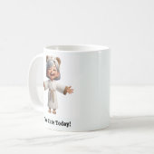 楽しい高齢の素敵なローブをした人 コーヒーマグカップ (正面左)