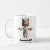 楽しい高齢の素敵なローブをした人 コーヒーマグカップ (左)