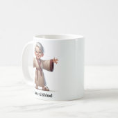 楽しい高齢の素敵なローブをした人 コーヒーマグカップ (正面左)