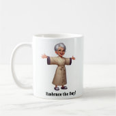 楽しい高齢の素敵なローブをした人 コーヒーマグカップ (左)