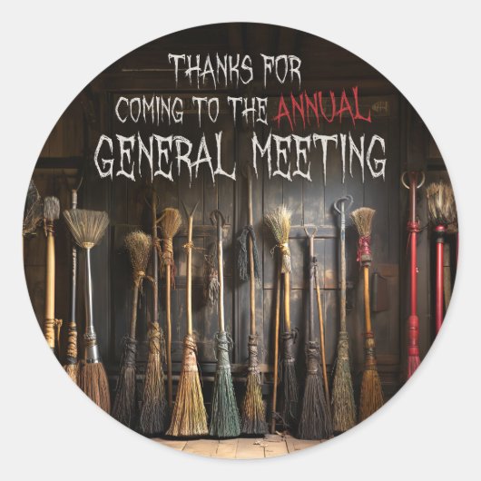 楽しい魔女のほうき ハロウィンパーティーありがとうございます ラウンドシール (正面)