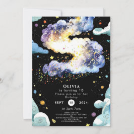 楽しい魔法の宇宙誕生日 招待状