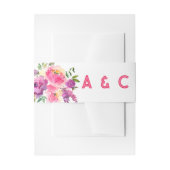 楽しい鮮やかな紫色フクシア花 招待状ベリーバンド (正面例)