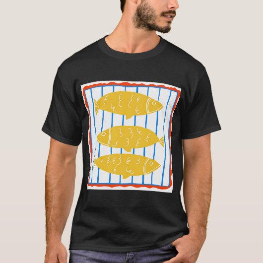 楽しい黄色い魚 Tシャツ (正面)