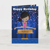 楽しい黒人女子体操 秘密のメッセージ 誕生日 カード (正面)