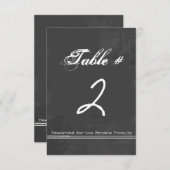 楽しい黒板風の結婚式テーブルナンバーカード 招待状 (正面/裏面)