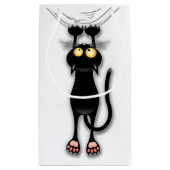楽しい黒猫の落下 カスタムギフトバッグ スモールペーパーバッグ (裏面)