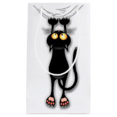 楽しい黒猫の落下 カスタムギフトバッグ スモールペーパーバッグ (正面)