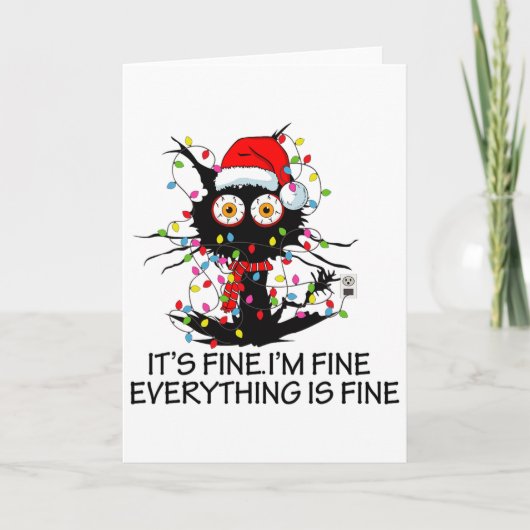 楽しい黒猫 全ては大丈夫 私は大丈夫 すべては大丈夫 カード (正面)