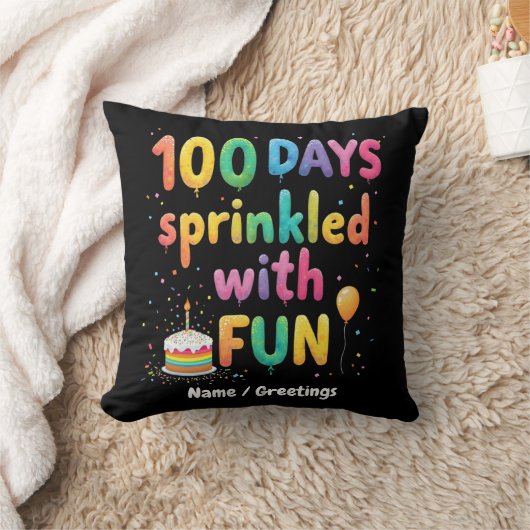 楽しい100日で祝う学校の喜び クッション (ブランケット)