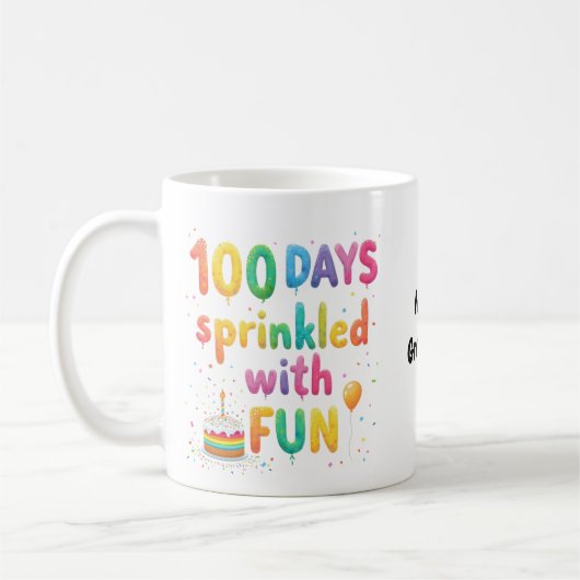 楽しい100日で祝う学校の喜び コーヒーマグカップ (左)