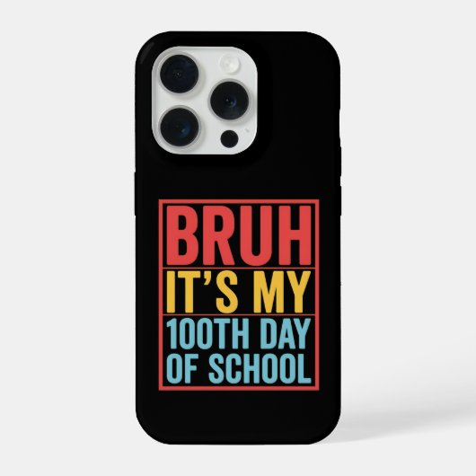 楽しい100日目の登校 Bruh iPhoneケース (裏面)
