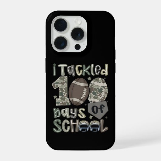 楽しい100日間 学校 フットボール キッズ iPhoneケース (裏面)