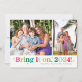 楽しい2つの写真 新年の写真カードを持ってきて シーズンカード (正面)