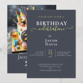 楽しい21歳の誕生日ケーキ、 お祝い 招待状 (正面/裏面)