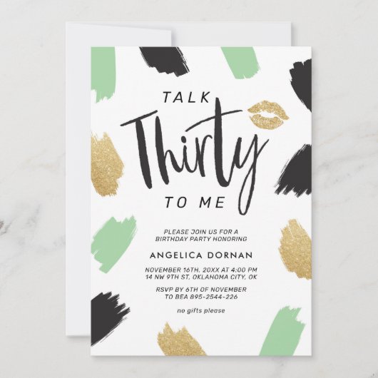 楽しい30歳の誕生日パーティー招待状 招待状 (正面)