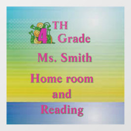 楽しい4年生の教室６×６ ウィンドウサイン