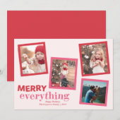 楽しい4枚の写真 メリーエブリシング ピンク シーズンカード (正面/裏面)