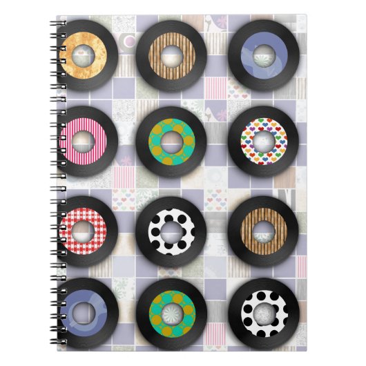楽しい45枚のレコード 50年代の懐かしさ かわいい音楽 ノートブック (正面)