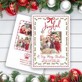 楽しい5枚の写真 赤 手描き ドゥードル 楽しい クリスマス