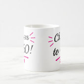 楽しい60歳の誕生日をピンクでお祝い コーヒーマグカップ (中央)