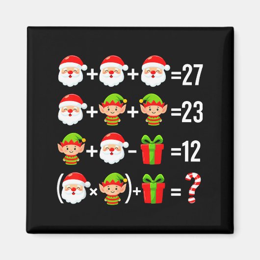 楽しい67おもしろクリスマスサンタ数学教師ギフト マグネット (正面)