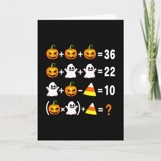 楽しい67のミームカボチャゴースト数学教師ハロウィン カード (正面)