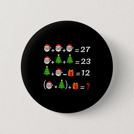楽しい67のミーム クリスマスの数学教師サンタシックスセブン 缶バッジ (正面)