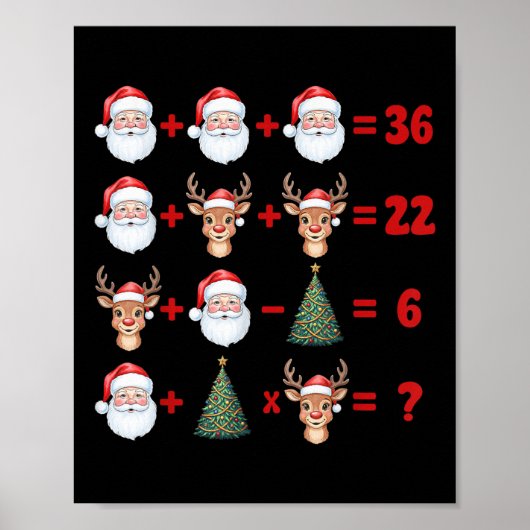 楽しい67のミーム クリスマス 数学教師 サンタ 6 7 ポスター (正面)