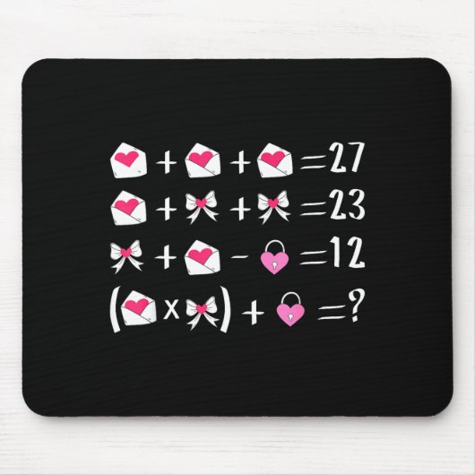 楽しい67のミーム バレンタイン 数学教師 ボウ 六七 マウスパッド (正面)