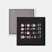 楽しい67のミーム バレンタイン 数学教師 ボウ 六七 マグネット (正面/裏面)