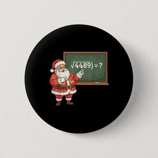 楽しい67のミーム 6 7 数学教師 クリスマスギフト 缶バッジ (正面)