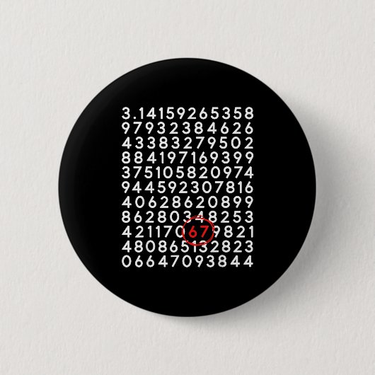楽しい67の日3.14数字のシックスセブンミーム数学 缶バッジ (正面)