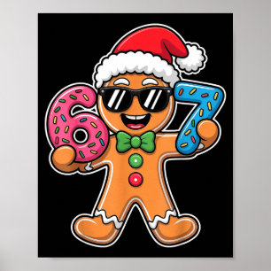 楽しい67クリスマスシックスセブンメームXmasジンジャーブレッド ポスター