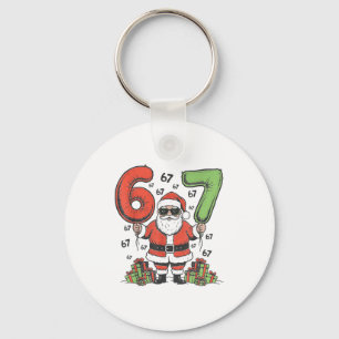 楽しい67サンタシックスセブンクリスマス67ミームブルーブ キーホルダー